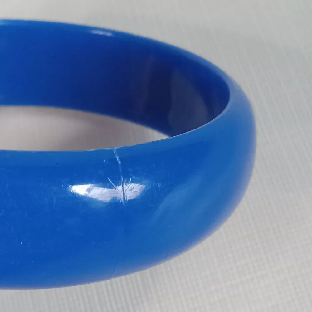 Set of 2 Assorted Size Red with Green and Blue Plastic Bangle Fashion Bracelets